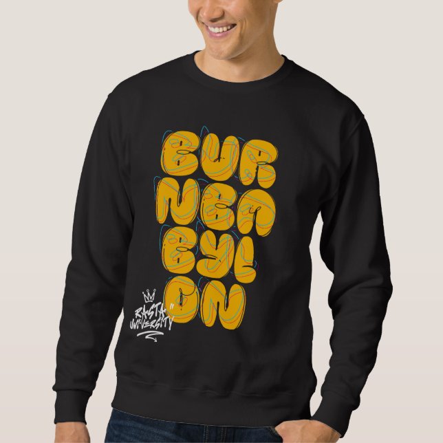 Rasta University Burn Babylon Graffiti Style Regga Sweatshirt (Front)