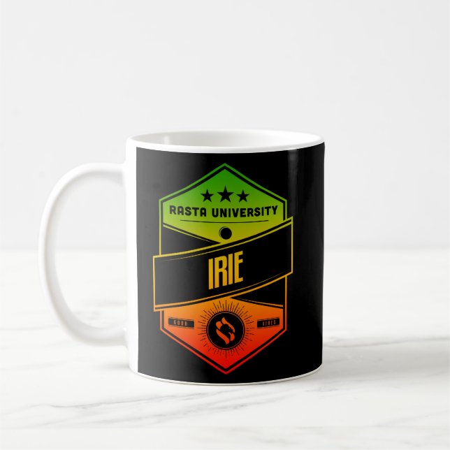 Rasta University Irie Good Vibes Rasta Reggae Coffee Mug (Left)