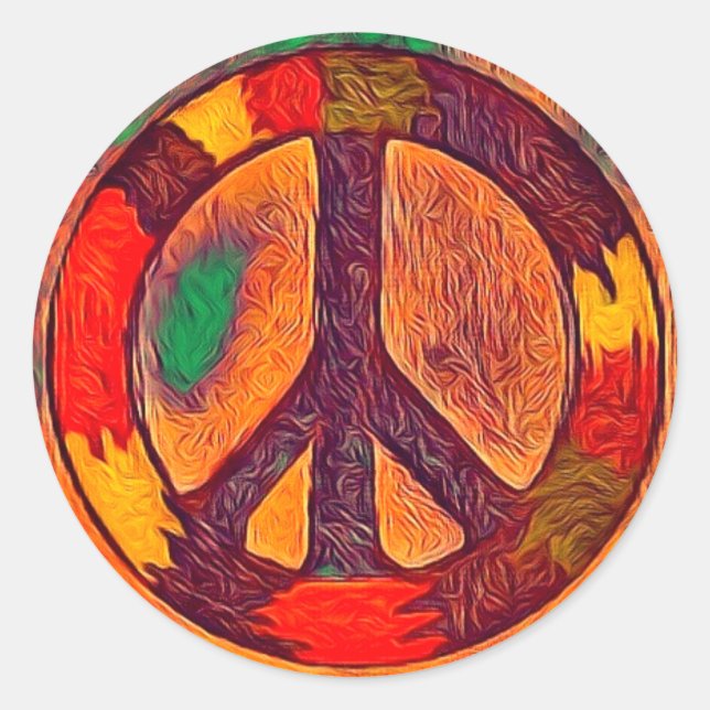 Rasta Vibe Peace Sign Sticker (Front)