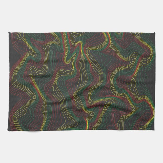 Rasta Waves  Tea Towel (Horizontal)