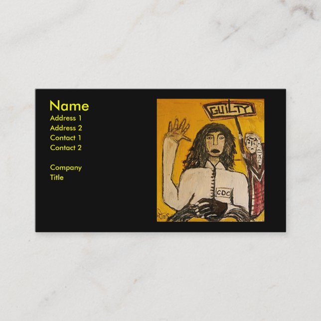 RASTA WITCH TRIALS GUILTY BUSINESS CARD (Front)