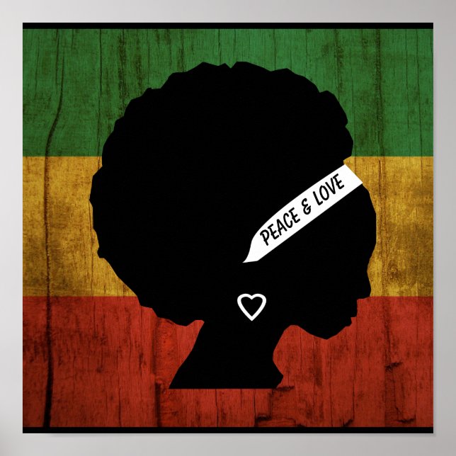 Rasta Woman Peace & Love Poster (Front)