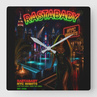 Rastababy Square Wall Clock