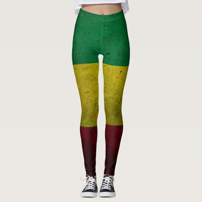 Rastafara Power - Rasta Yoga - Reggae Leggins Leggings (Front)