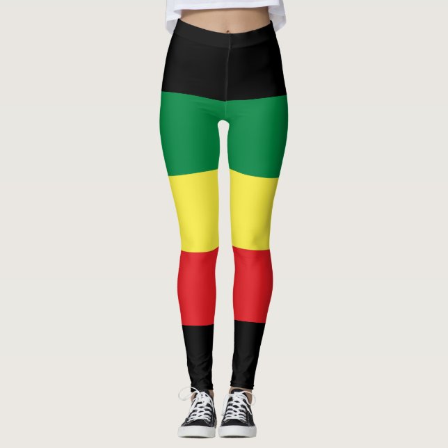 Rastafara Power - Rasta Yoga - Reggae Leggins Leggings (Front)