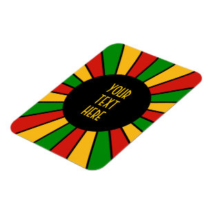 RASTAFARI FLAG BUTTON RAYS + your sign or monogram Magnet