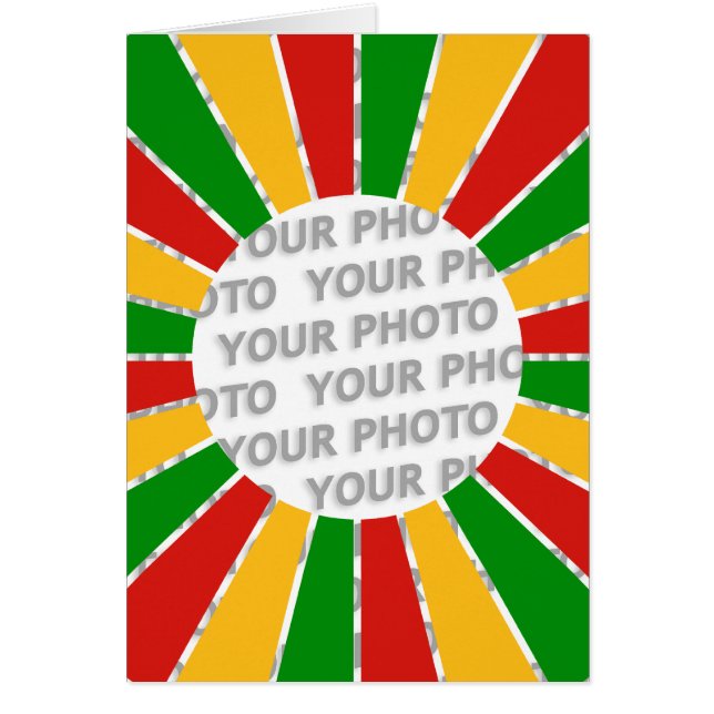 RASTAFARI FLAG BUTTON RAYS + your sign or photo (Front)