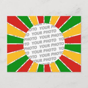 RASTAFARI FLAG BUTTON RAYS + your sign or photo Postcard