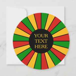 RASTAFARI FLAG BUTTON RAYS + your sign or text