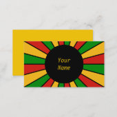 RASTAFARI FLAG BUTTON RAYS + your sign or text Business Card (Front/Back)