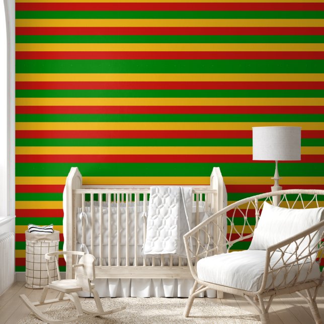 RASTAFARI FLAG COLORS - STRIPES WALLPAPER (Kids)