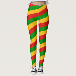 RASTAFARI FLAG COLORS stripes + your ideas Leggings