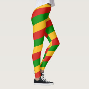RASTAFARI FLAG COLORS stripes + your ideas Leggings