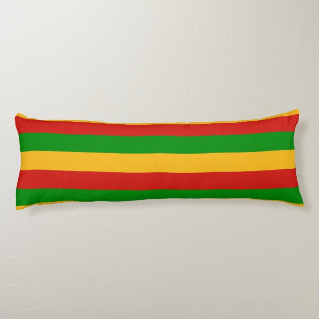 RASTAFARI FLAG COLORS + your ideas Body Cushion (Back)