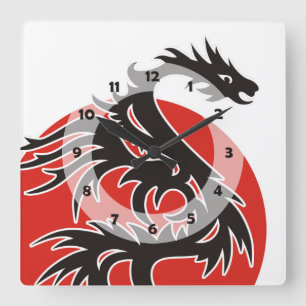 RASTAFARI FLAG COLORS + your ideas Square Wall Clock