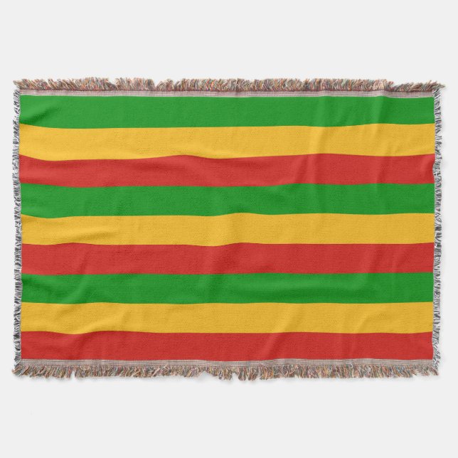 RASTAFARI FLAG COLORS + your ideas Throw Blanket (Front)