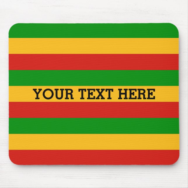 RASTAFARI FLAG COLORS + your text Mouse Mat (Front)
