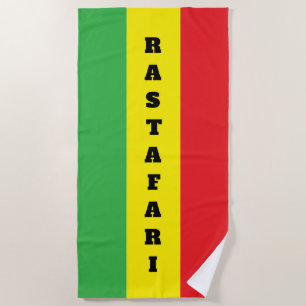 Rastafari flag custom beach towel