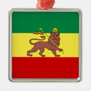 Rastafari Flag (Rastafarianism) (Rasta) Metal Tree Decoration