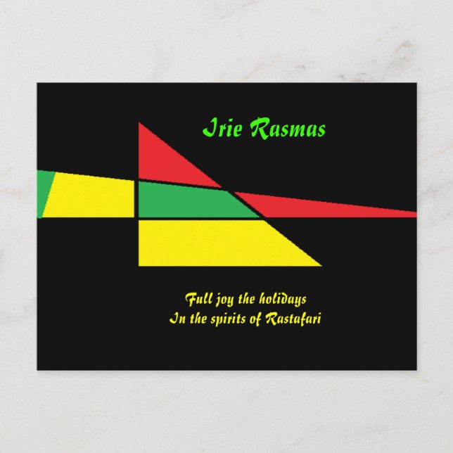 Rastafari greeting cards-irie rasmas postcard (Front)