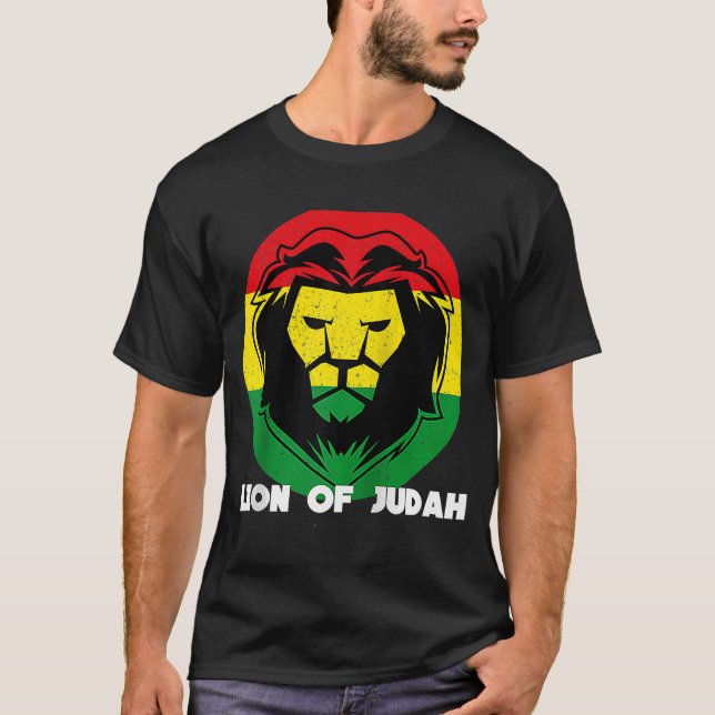 Rastafari Lion Head Jamaica Souvenir Rasta Roots R T-Shirt (Front)