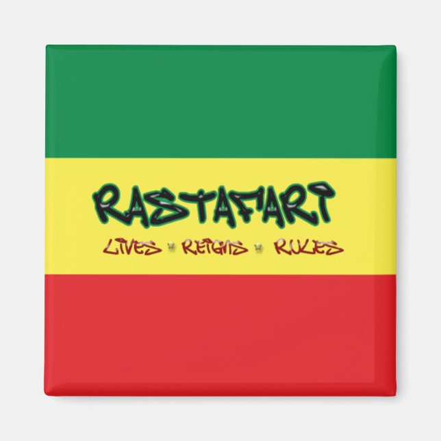 Rastafari Lives Reigns Rules Magnet (Front)
