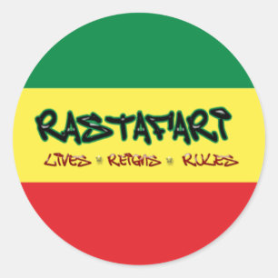 Rastafari lives reigns rules sticker
