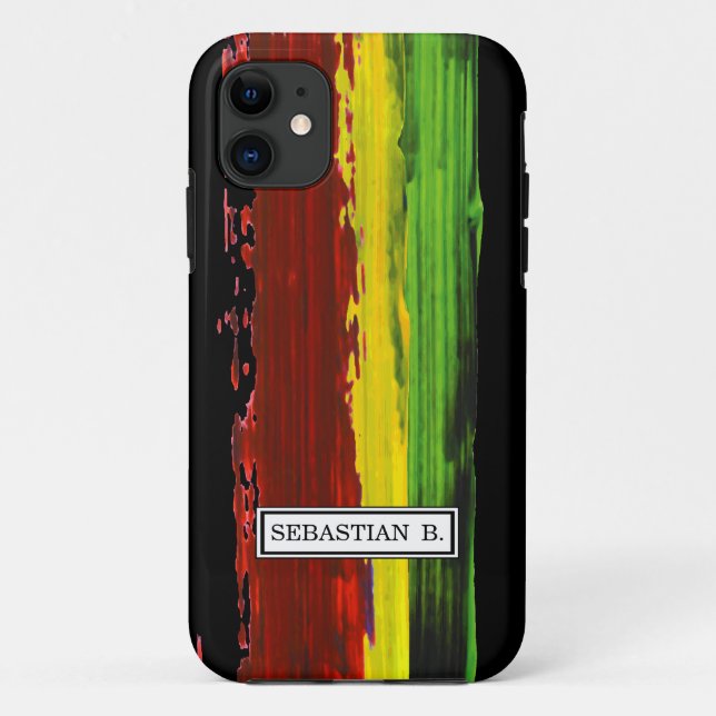 Rastafari Paint Stripe Custom Name Case-Mate iPhone Case (Back)