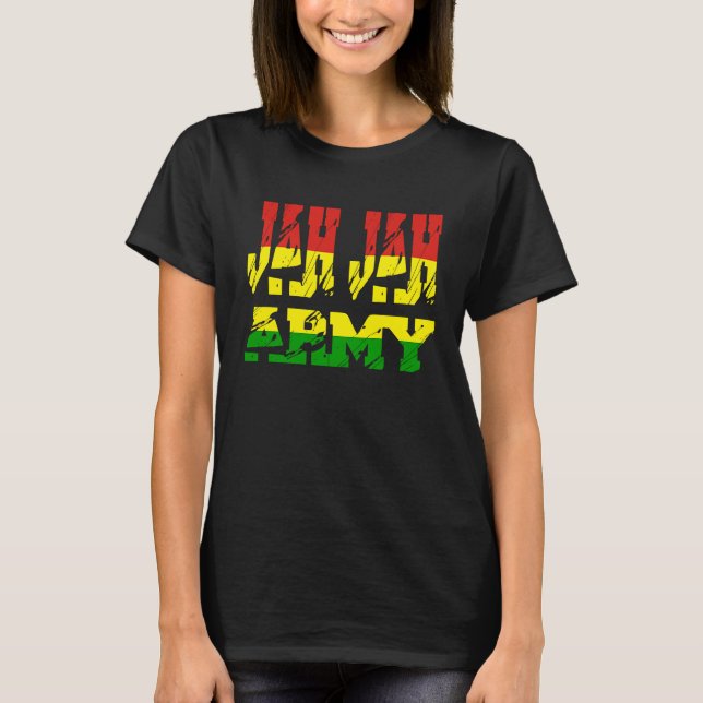 Rastafari Soldier of Jamaica Souvenir Rasta Roots  T-Shirt (Front)