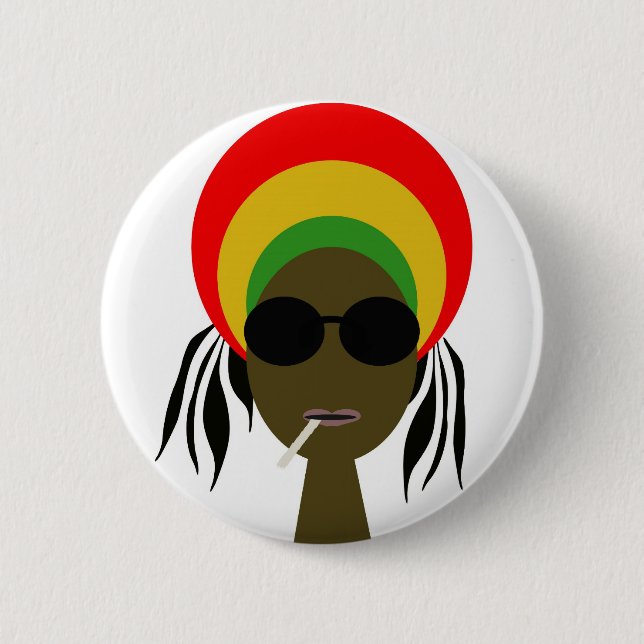 rastafarian 6 cm round badge (Front)