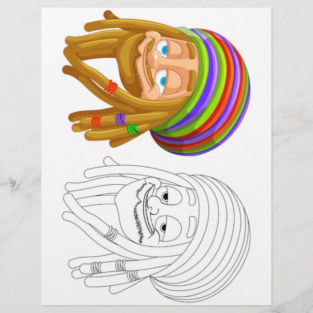 Rastafarian colouring page  (Front)