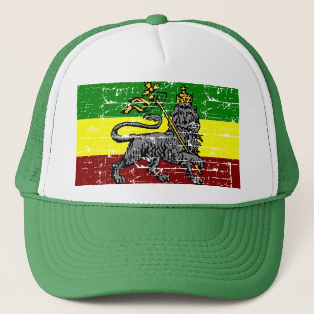 Rastafarian flag design trucker hat (Front)