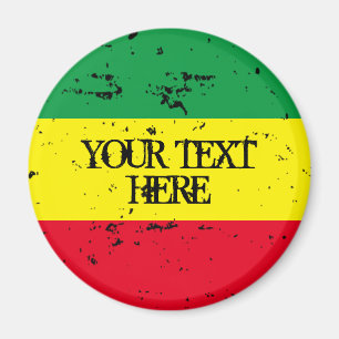 Rastafarian flag green yellow red stripes fridge magnet