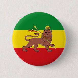 Rastafarian Flag of Ethiopia Lion of Judah Postcar 6 Cm Round Badge