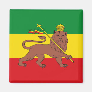 Rastafarian Flag of Ethiopia Lion of Judah Postcar Magnet