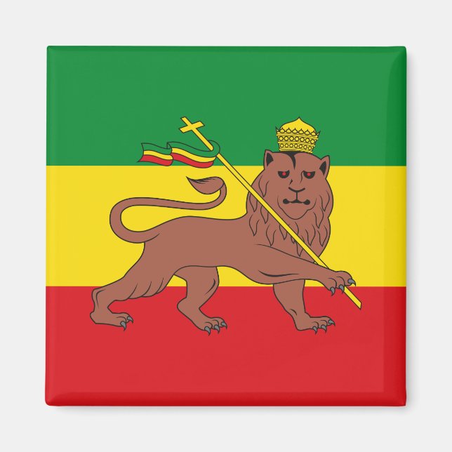 Rastafarian Flag of Ethiopia Lion of Judah Postcar Magnet (Front)