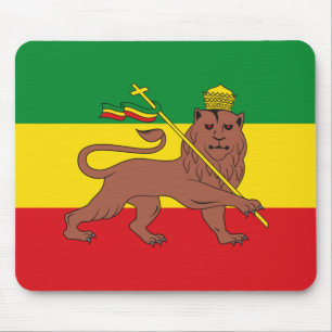 Rastafarian Flag of Ethiopia Lion of Judah Postcar Mouse Mat