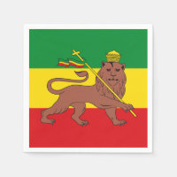 Rastafarian Flag of Ethiopia Lion of Judah Postcar
