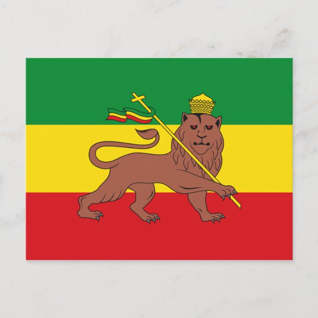 Rastafarian Flag of Ethiopia Lion of Judah Postcard (Front)