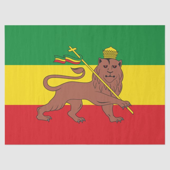 Rastafarian Flag of Ethiopia Lion of Judah Tissue Paper (Front)