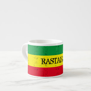 Rastafarian flag personalised espresso coffee cup