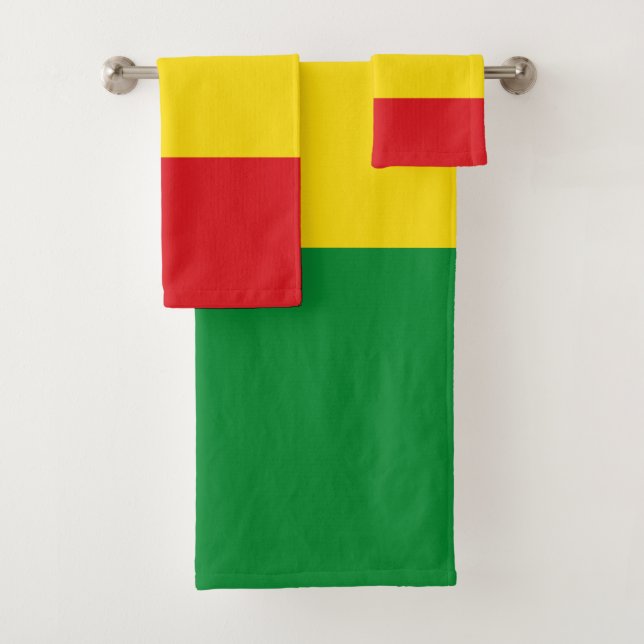 Rastafarian Flag Rasta Ethiopian Bath Towel Set (Insitu)