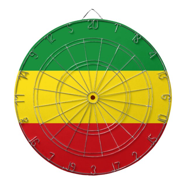 Rastafarian Flag Rasta Ethiopian Dartboard (Front)