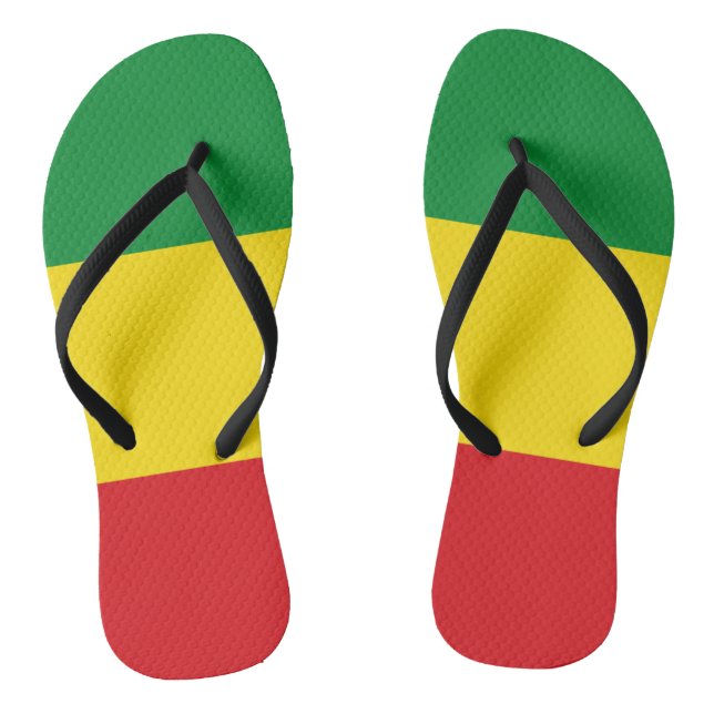 Rastafarian Flag Rasta Ethiopian Flip Flops (Footbed)