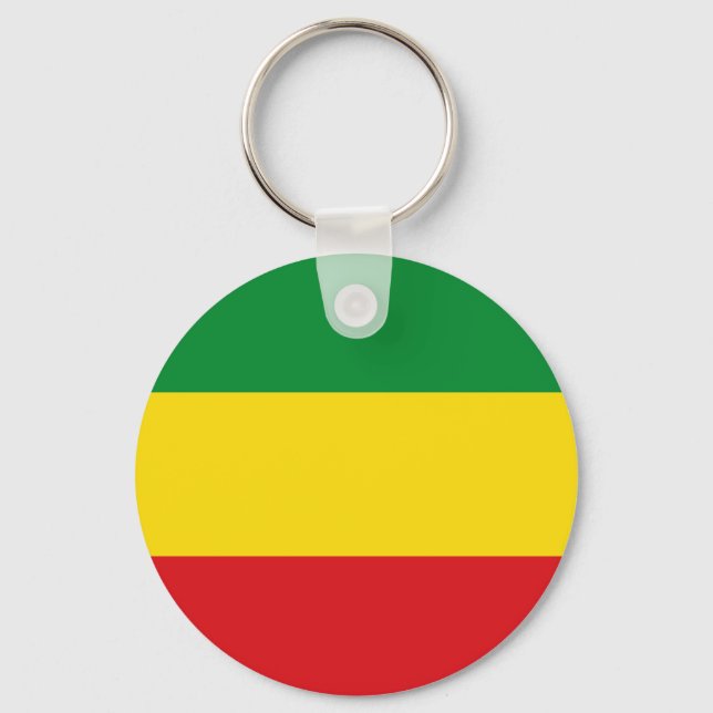 Rastafarian Flag Rasta Ethiopian Key Ring (Front)