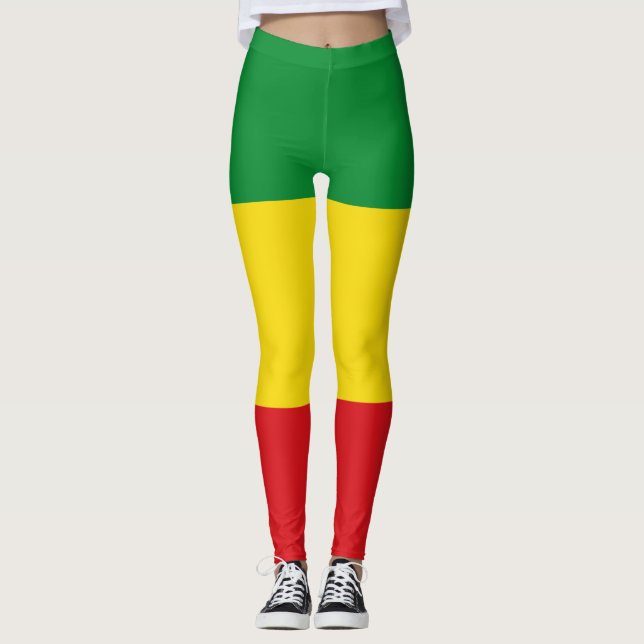 Rastafarian Flag Rasta Ethiopian Leggings (Front)