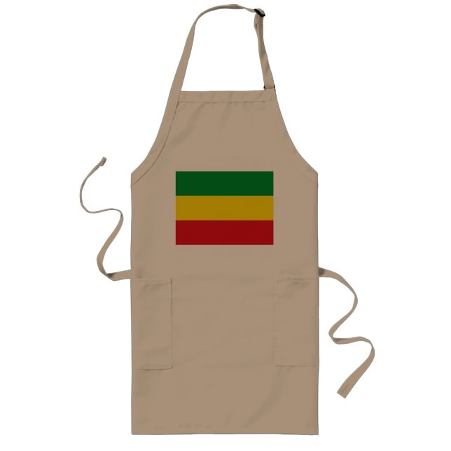 Rastafarian Flag Rasta Ethiopian Long Apron (Front)