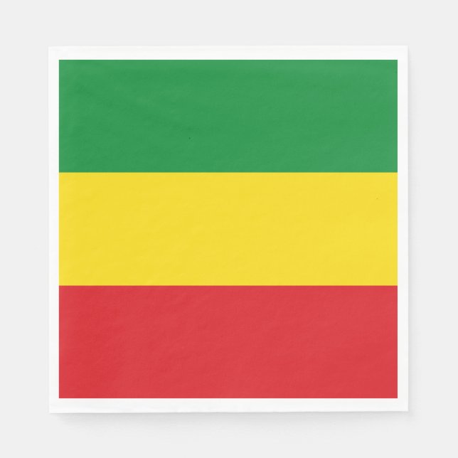 Rastafarian Flag Rasta Ethiopian Napkin (Front)