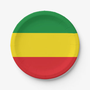Rastafarian Flag Rasta Ethiopian Paper Plate