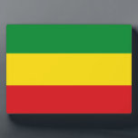 Rastafarian Flag Rasta Ethiopian Plaque<br><div class="desc">Red,  green and yellow colours represent the flag of Rastafarianism,  but is also a flag of Ethiopia. Here is a high quality Rasta gift and a great design for all rastafarians. Visit our store to find more cool Rasta gifts and other world flags gift ideas.</div>